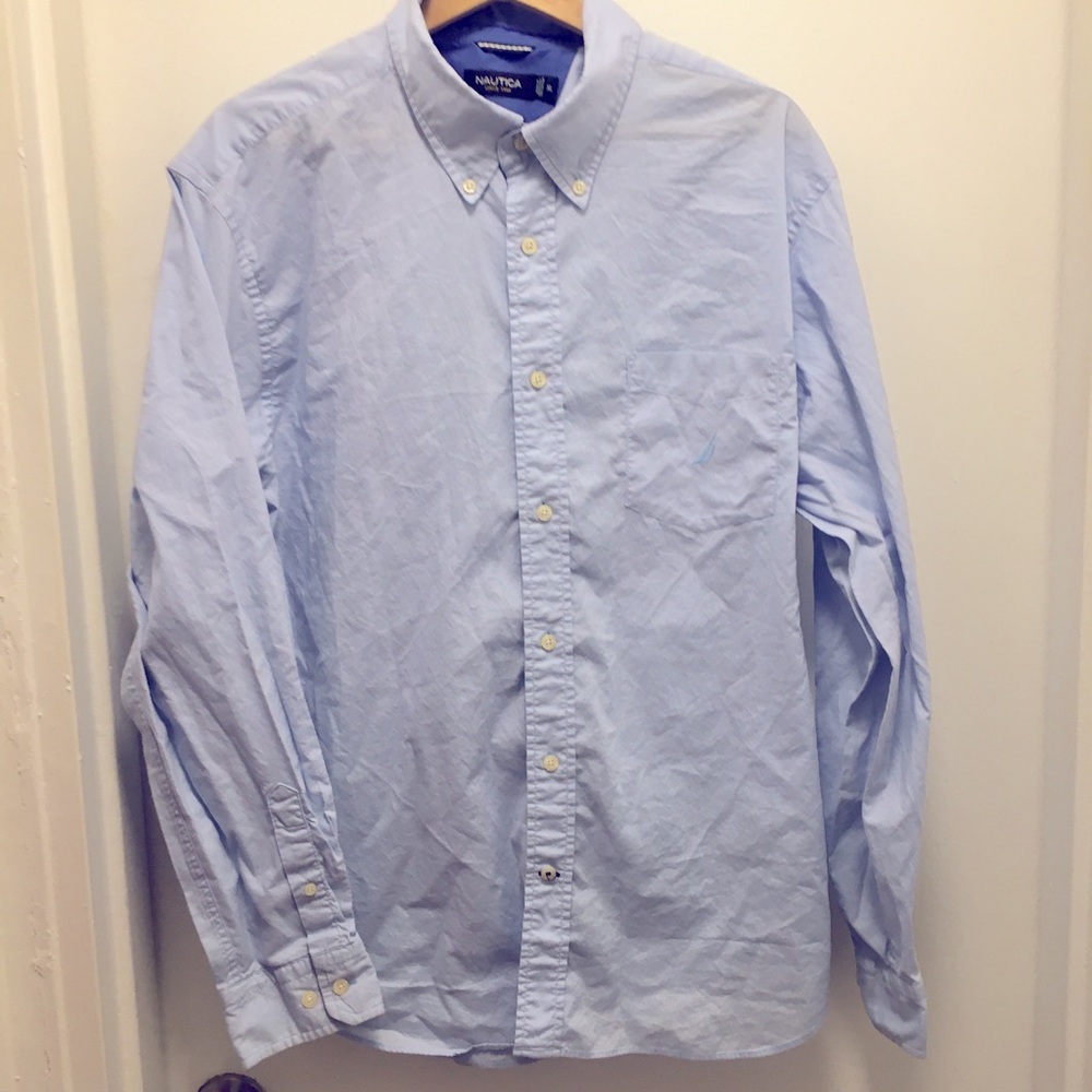 Nautica Men’s light blue button down dress shirt- size XL